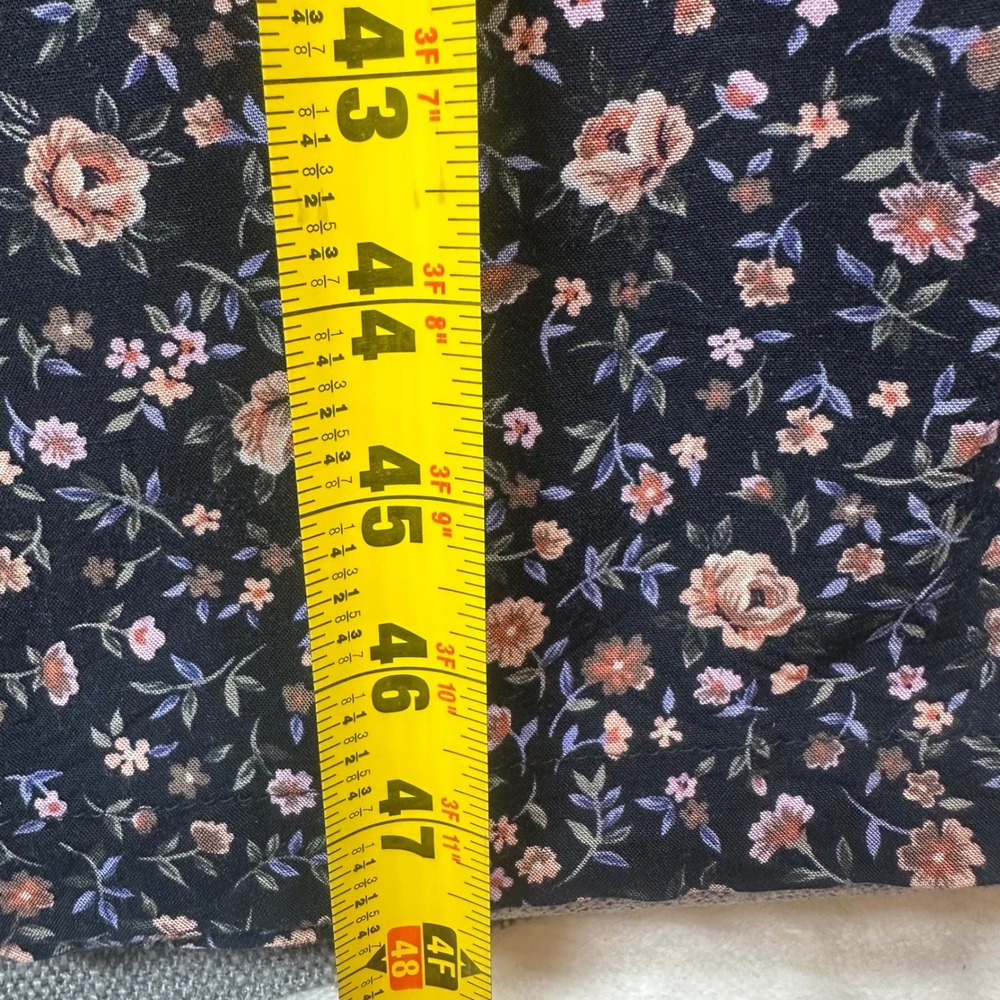 Erika & Co Maxi Dress Womens Small Navy Floral  Rayon Side‎ Tie Boho - Picture 9 of 12